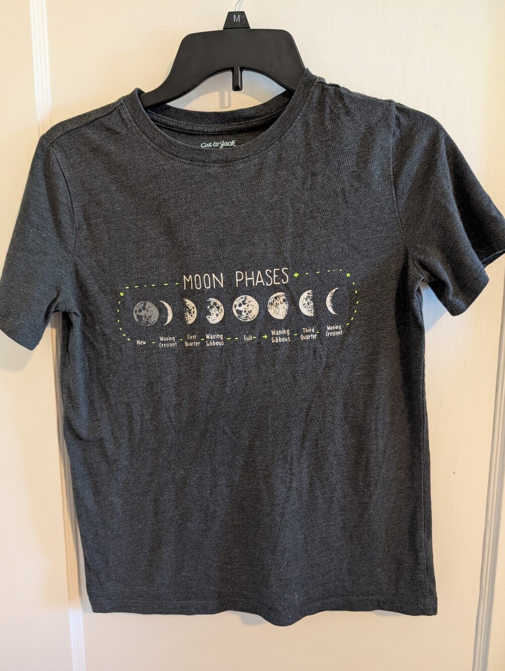 Cat & Jack Kid's Dark Gray Moon Phases Tee